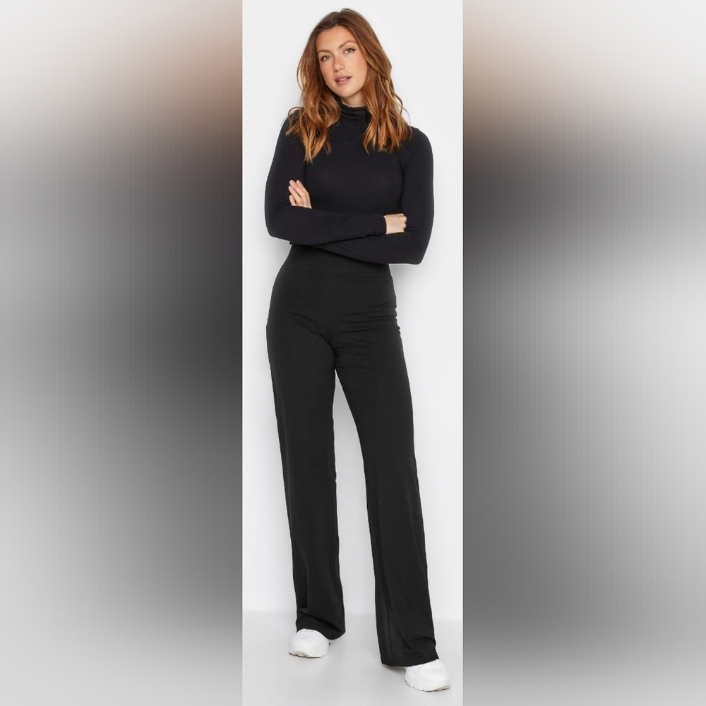 Long Tall Sally Wide Leg Jersey Yoga Pull On Pants. Size M TALL